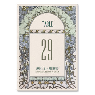 Eleganter Vintager Aquarelltisch Tischnummer