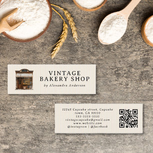 Eleganter Vintager Bäckereiladen Mini Visitenkarte