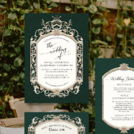 Eleganter Vintager Barock Viktorianisch Emerald n  Einladung