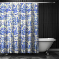 Eleganter Vintager Blauer Jouy