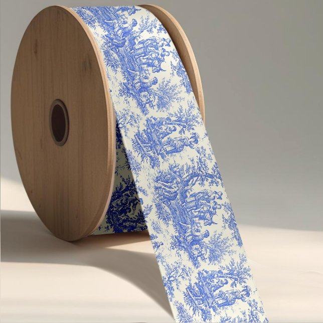 Eleganter Vintager Blauer Jouy Satinband (Von Creator hochgeladen)