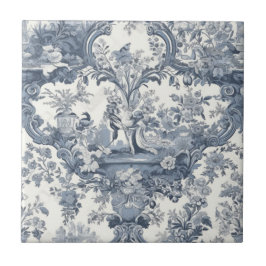 Eleganter, Vintager Blauer Tulus Fliese