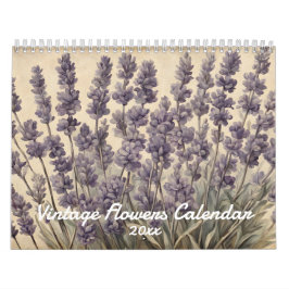 Eleganter Vintager Blume Naturkalender Kalender