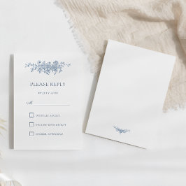 Eleganter Vintager Blumenblauer Hochzeitstag RSVP