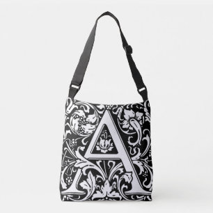 Eleganter Vintager Blumenbrief A Monogramm Tragetaschen Mit Langen Trägern