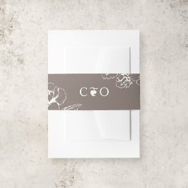 Eleganter Vintager Blumengarten Hochzeitsinitials Einladungsbanderole