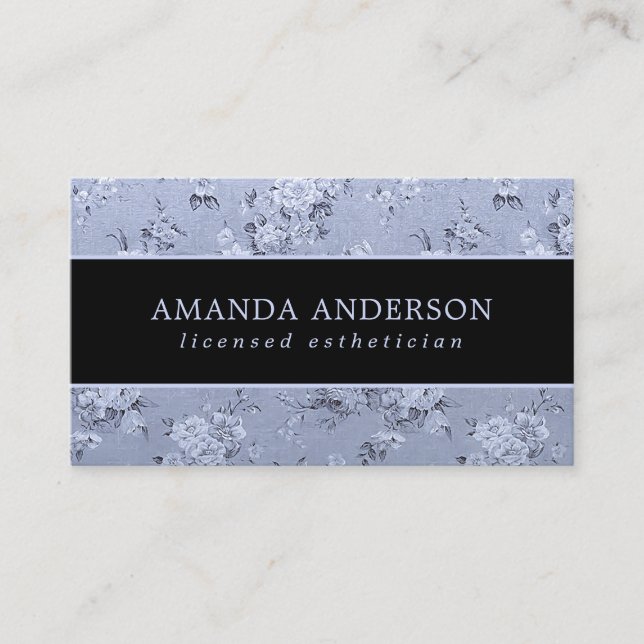 Eleganter Vintager Blumenlavender | Visitenkarte (Vorderseite)