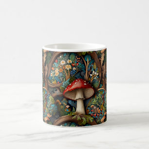 Eleganter Vintager bohemianischer Pilzwald Kaffeetasse