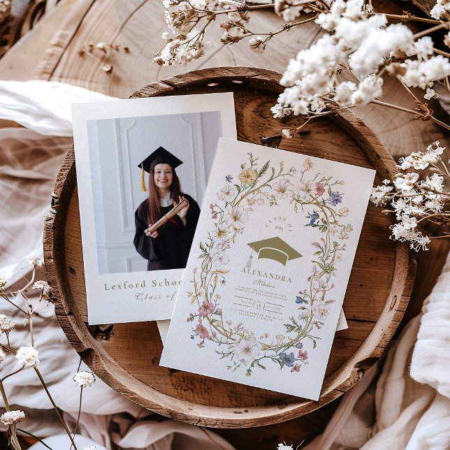 Eleganter Vintager botanischer Abschluss Einladung (Von Creator hochgeladen)