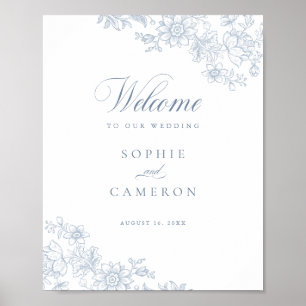 Eleganter Vintager Botanischer Hochzeitsempfang Poster