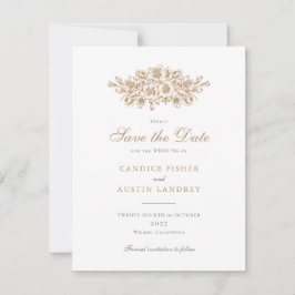 Eleganter Vintager botanischer Hochzeitstag in Flo Einladung