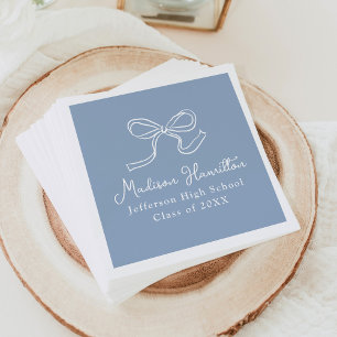 Eleganter Vintager Bow Blue Abschluss Serviette