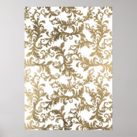 Eleganter Vintager Damast aus Weißgold
