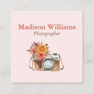 Eleganter Vintager Fotograf Quadratische Visitenkarte