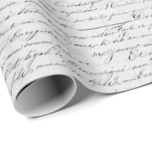 Eleganter Vintager französischer handgeschriebener Geschenkpapier