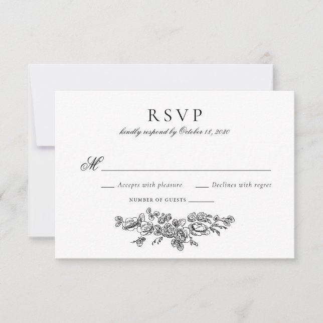 Eleganter Vintager französischer Hochzeitstag Einladung (Vorderseite)