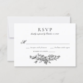 Eleganter Vintager französischer Hochzeitstag Einladung