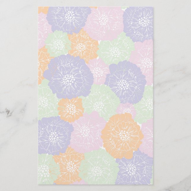 Eleganter Vintager Frühlings-Blumenmuster Briefpapier (Vorderseite)