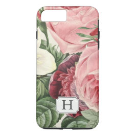 Eleganter Vintager Garten-Blumenmonogramm-Name Case-Mate iPhone Hülle