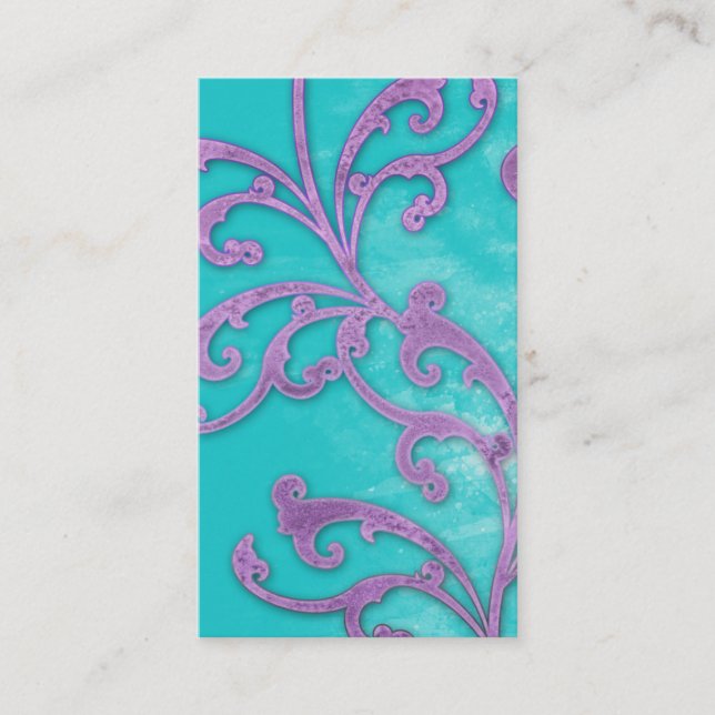 Eleganter Vintager Geschäfts-Karteverdigris-Wirbel Visitenkarte (Vorderseite)