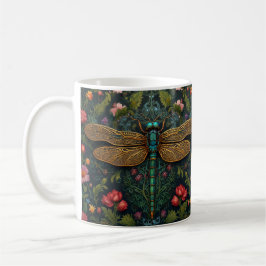 Eleganter Vintager Libellenboho botanisch Kaffeetasse