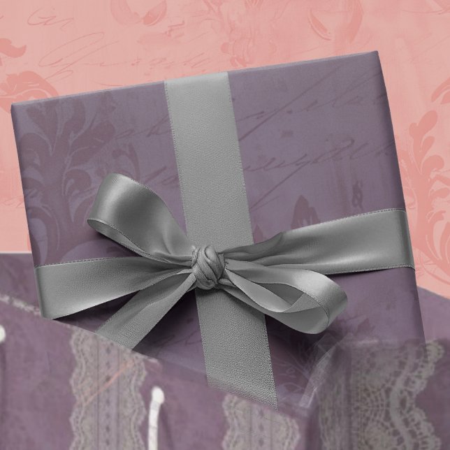 Eleganter Vintager Mauve Damask Jeder Anlass Geschenkpapier (Von Creator hochgeladen)