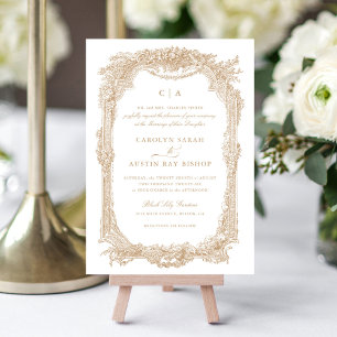 Eleganter Vintager Ornament-Rahmen Hochzeit Einladung