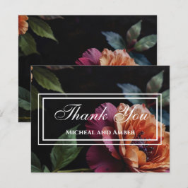 Eleganter Vintager Pachy-Rot-Blütenboho Dankeskarte