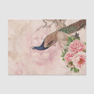 Eleganter Vintager Pfau Seidenpapier