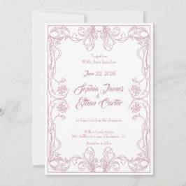 Eleganter Vintager Rahmen Einladung zur Hochzeit
