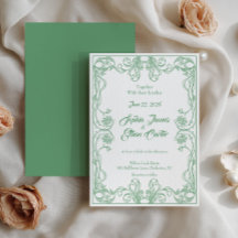 Eleganter Vintager Rahmen Einladung zur Hochzeit