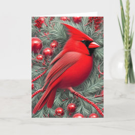 Eleganter Vintager Roter Kardinal Weihnachten