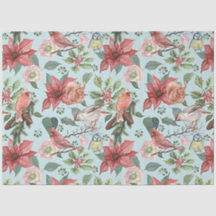 Eleganter Vintager Roter Poinsettia Kardinal Seidenpapier