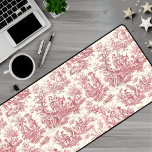 Eleganter Vintager Rottöckchen Schreibtischunterlage<br><div class="desc">Elegante Vintage Rottöle de jouy Monogramm Schreibtischmatte. Die Kunstdrucke sind derzeit ein Alltagswut, ein elegantes und verziertes Vintages toile de jouy-Muster mit einer romantischen Szene aus der französischen Landschaft. Dieser Muster-Stil ist derzeit für Wohngestaltung, Kleidung, mobil und IPad Hüllen, Einladungen und vieles mehr. Die Designs sind klassisch und zeitlos mit...</div>