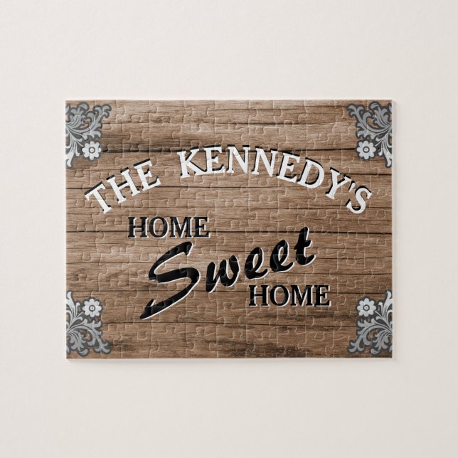 Eleganter Vintager Rustikal-Holzname (Horizontal)