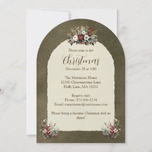 Eleganter Vintager Stil Florals Weihnachtsbogen Einladung