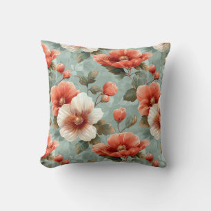 Eleganter Vintager stilvoller romantischer Blumenc Kissen