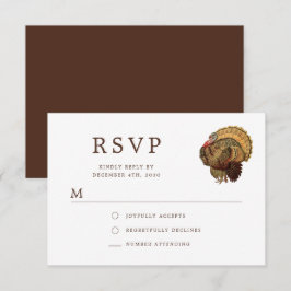 Eleganter Vintager türkischer Erntedank RSVP Karte