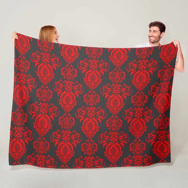 Eleganter, Vintager, Viktorianischer Damast Fleecedecke (Beispiel)