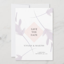 Eleganter Violet Lavender & Peach Save the Date Einladung