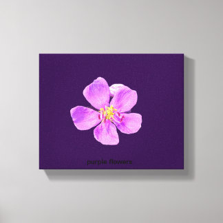 Eleganter violetter Blumenrahmen Leinwanddruck