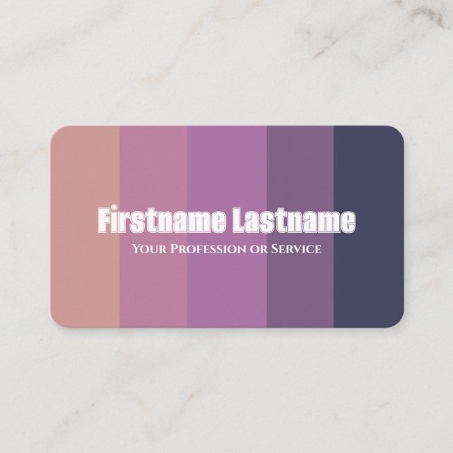 Eleganter violetter Farbpalettenkalligraphie QR-Co Visitenkarte (Vorderseite)