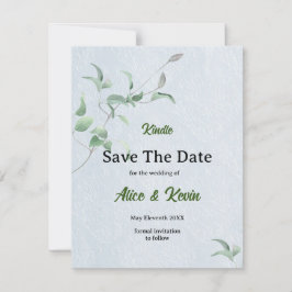 Eleganter violetter Knospen auf himmelblauem Hinte Save The Date