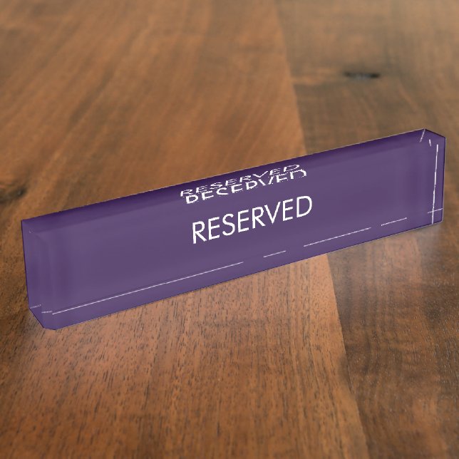 Eleganter violetter lila individuelle Name Namensplakette (Seite)