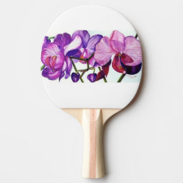 Eleganter violetter Orchideen-Blumen-Ping-Pong-Tis Tischtennis Schläger