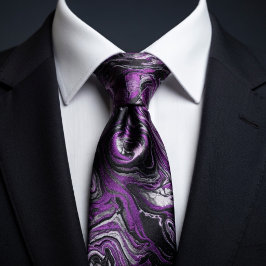 Eleganter violetter und schwarzer Marmor mit Wirbe Krawatte