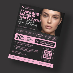 Eleganter Visagist Lippen Brauen Stylist Pink Schw Flyer