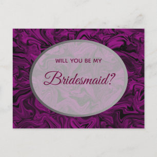 Eleganter Vorschlag für Lila Bridesmaid Postkarte