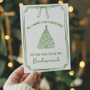 Eleganter Vorschlag zu Weihnachtsbaum & Bow Brides Karte