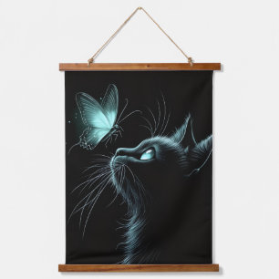 eleganter Wandteppich modern chic abstrakt Mit Holzrahmen